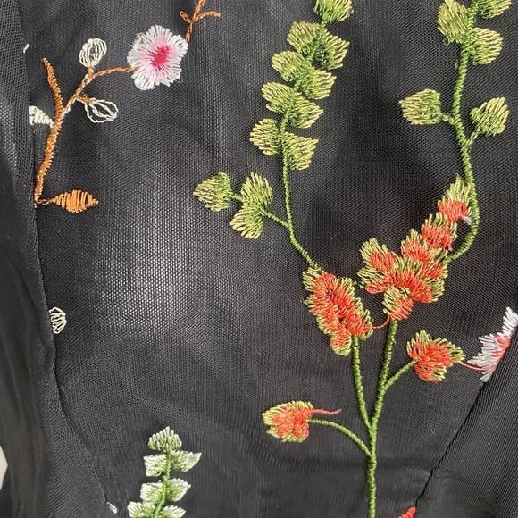 Black Floral Embroidered  One-Piece - Picture 5 of 10